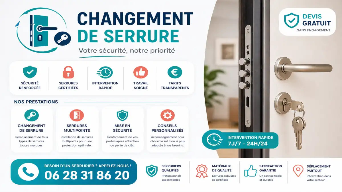 Serrurier urgence changement serrure rapide Les pennes-mirabeau