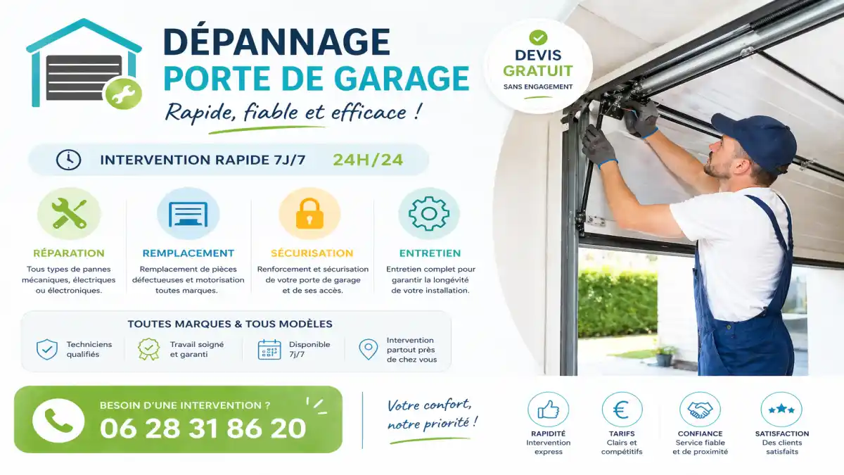 Dépannage porte de garage à Marseille 13007 Réparation