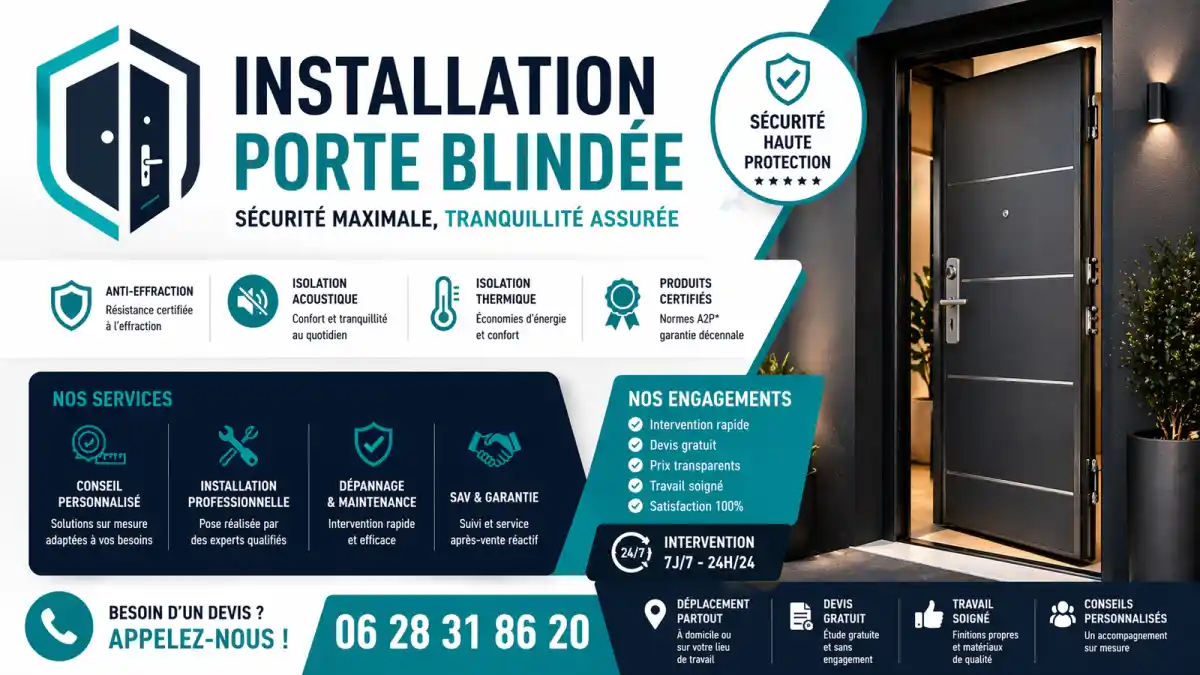 Installation porte blindée à Saint-chamas sécurisée